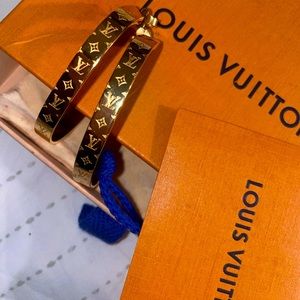 LOUIS VUITTON NANOGRAM HOOP EARRINGS